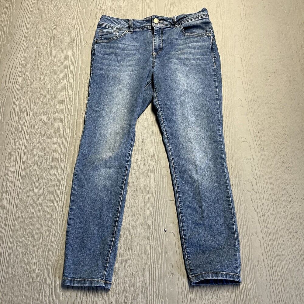 Miss Poured In Blue Jeans Women's 8 Blue Skinny Stretch Mid Rise Light Denim